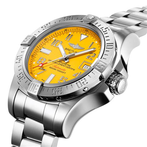 breitling avenger 11 the seawolf jaune|Breitling Avenger seawolf yellow dial.